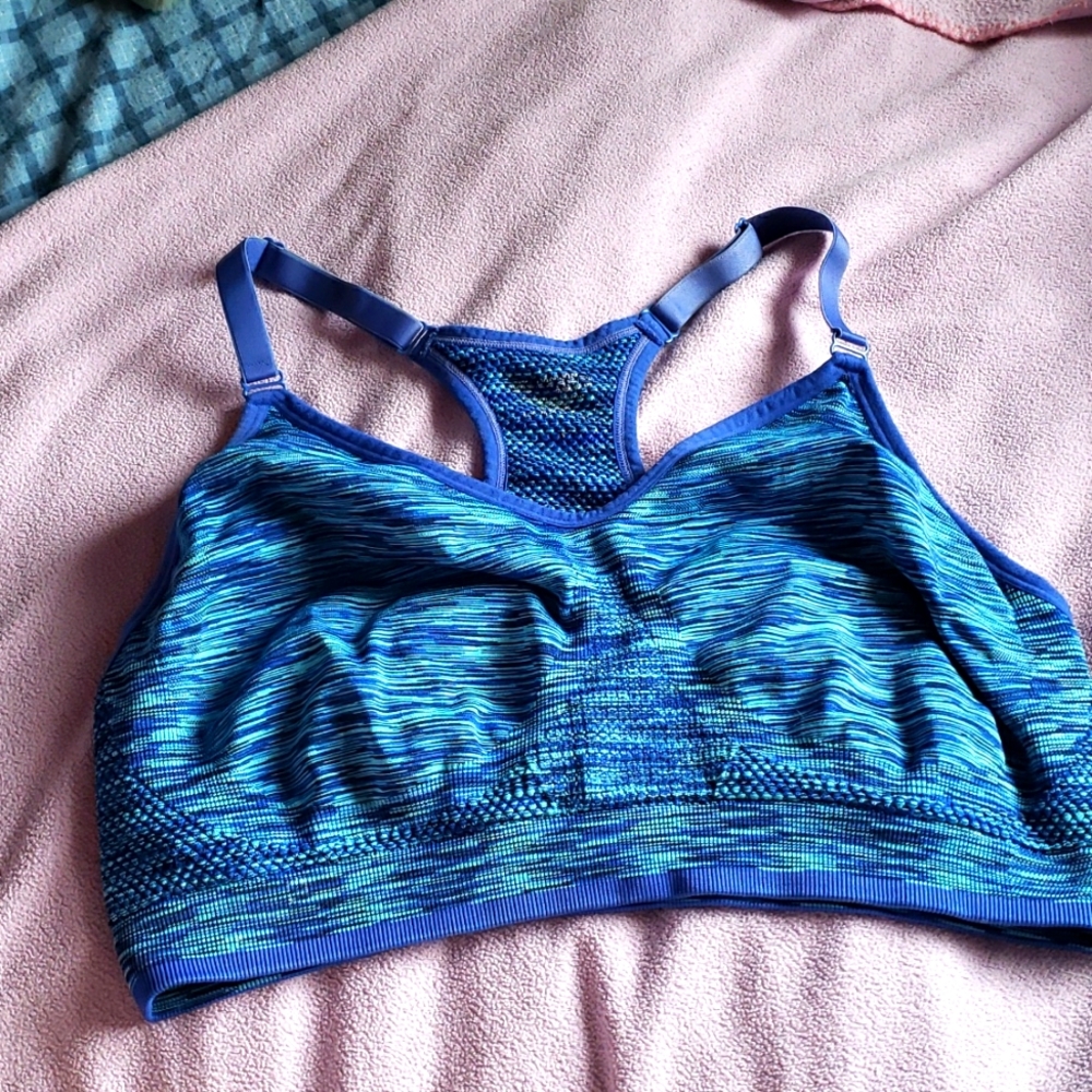 Blue racerback bra